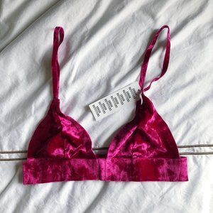 Magenta velvet urban outfitters bralette